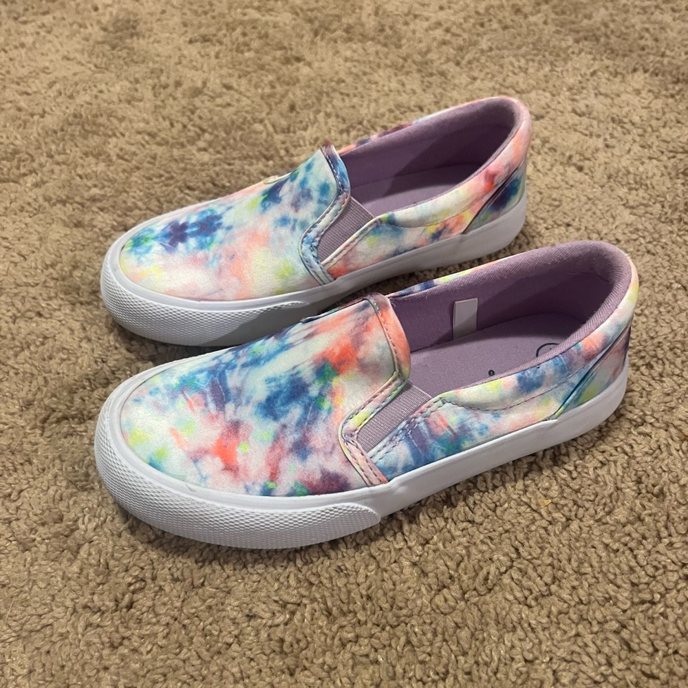 Cat & Jack girls size 13 slip on shoes sneakers tie dye